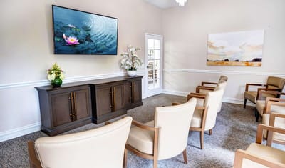 Comfortable lounge area with seating and decor
