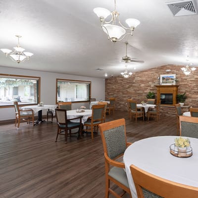 Dining area with tables and chairs