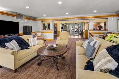 Cozy common area with comfortable seating and decor
