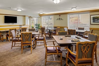 Common area with tables and chairs