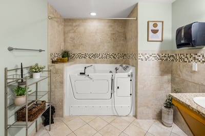 Accessible bathroom with safety features