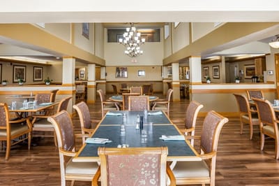 Dining area with tables and chairs