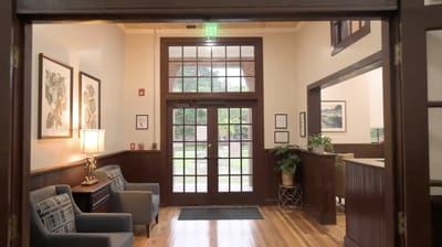 Inviting lobby area with comfortable seating.