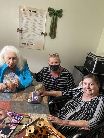 Residents and staff enjoying time together