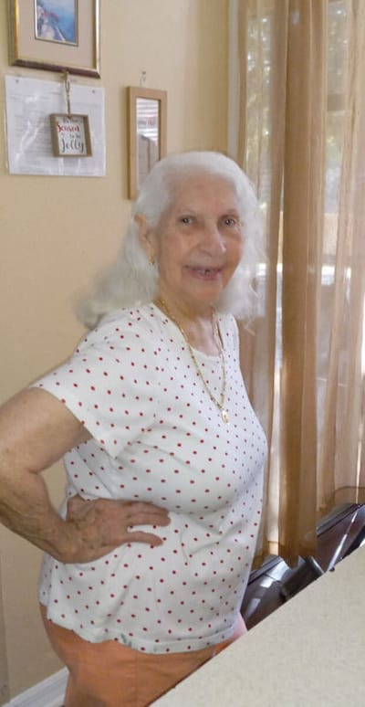 Resident smiling at a common area