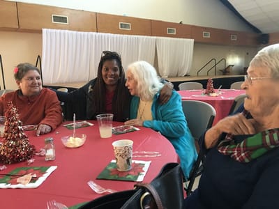 Residents enjoying a festive gathering