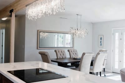 Elegant dining area with a modern design.