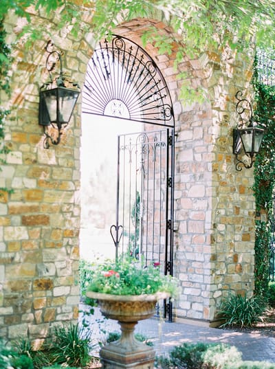 Beautiful stone archway leading to outdoor space