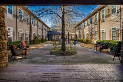 Courtyard with seating and garden area