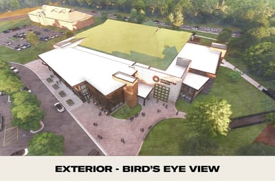 Bird's eye view of the facility's exterior