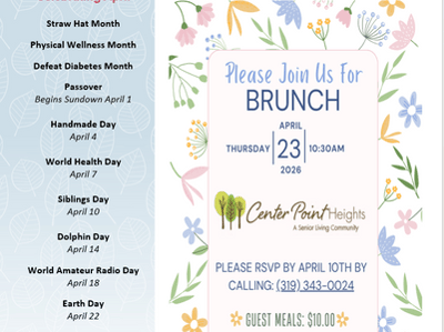 Event flyer for Center Point Heights brunch