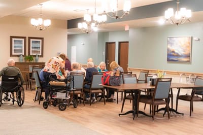 Residents socializing in a common area