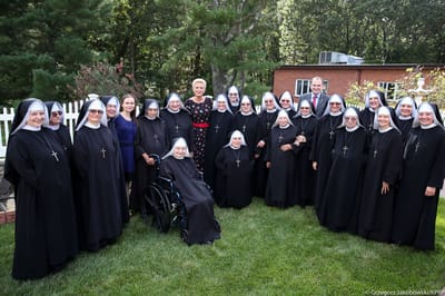 Group of nuns in outdoor setting
