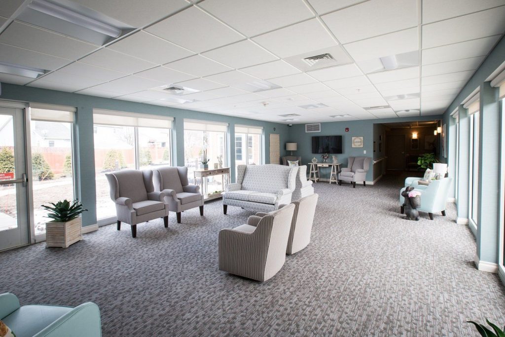 Bright common area with comfortable seating