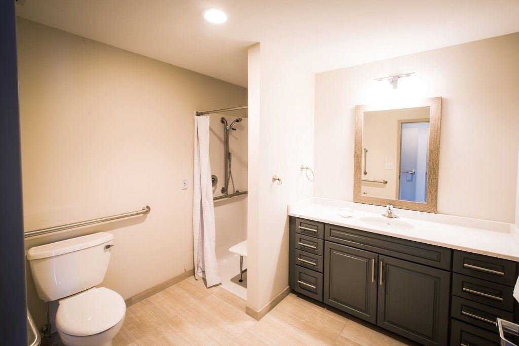 Modern bathroom with accessible features