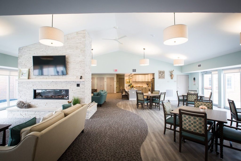 Bright common area with comfortable seating