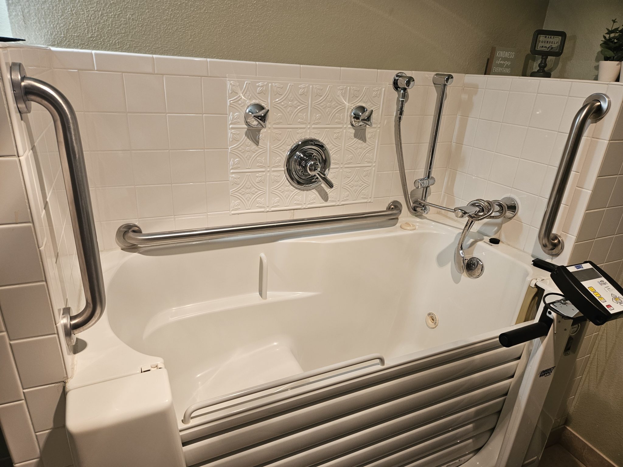 Accessible bathroom with safety features