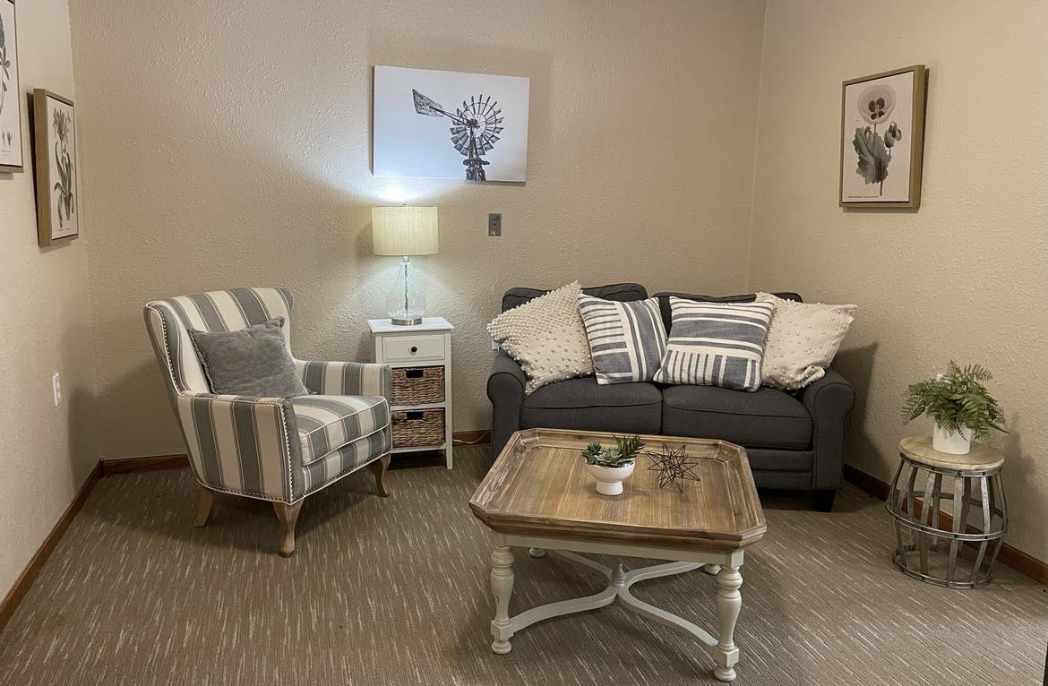 Cozy common area with seating and decor