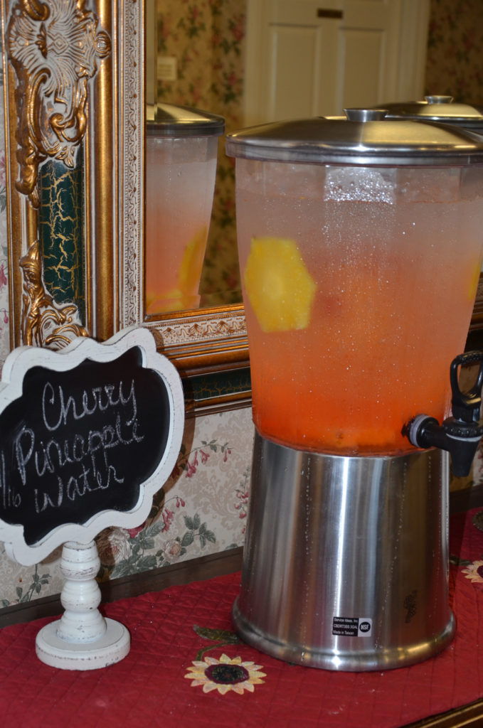 Dispenser with cherry pineapple infused water
