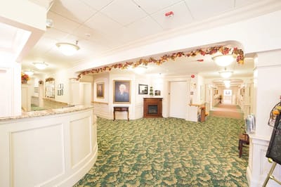 Interior hallway decorated for autumn