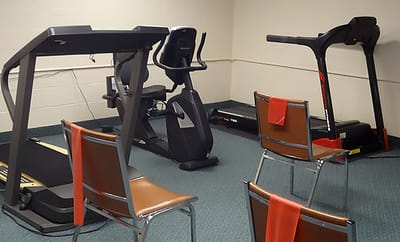 Fitness equipment in a room