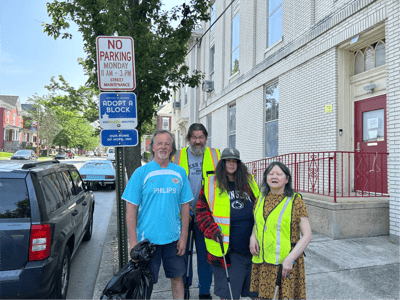 Residents participating in a community cleanup event.