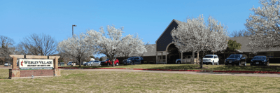 Exterior view of Wesley Village Retirement Home