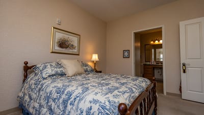 Cozy bedroom in the retirement center