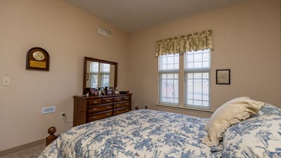 Cozy resident bedroom with personal touches