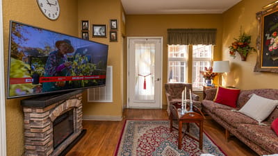 Cozy common area with a TV and seating