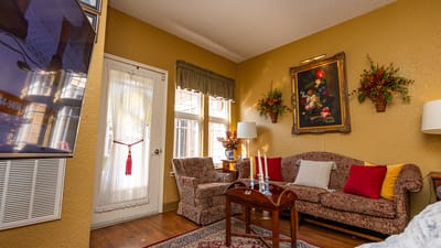 Cozy lounge area in a retirement center