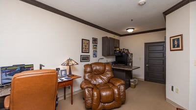 Cozy private room with furniture and decor