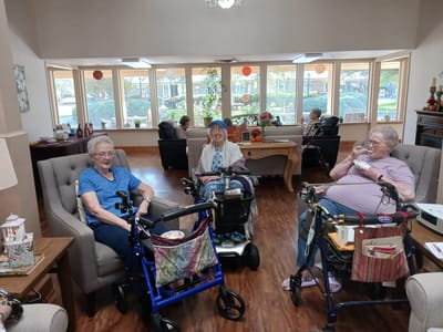 Residents engaging in a common area.