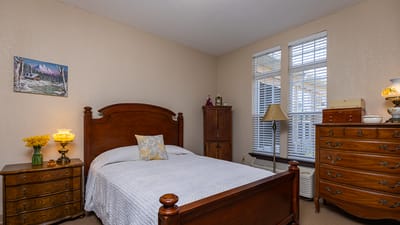 Cozy bedroom in a senior living facility