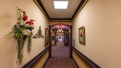 Interior hallway with decorative elements