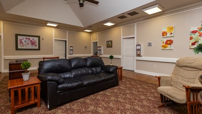 Cozy common area with seating and decor