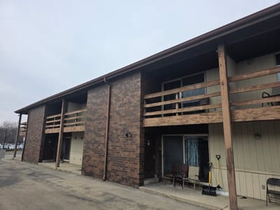 Exterior of a residential building with balconies
