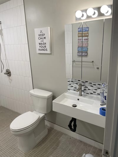 Clean, modern bathroom setup