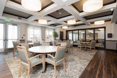 Common area with tables and chairs