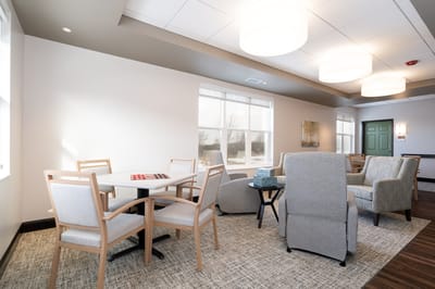 Common area with seating and table