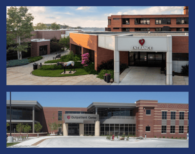 Outdoor view of the facility entrance and outpatient center.