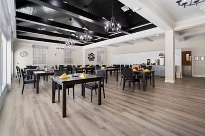 Sundale Senior Living of Huntsville, assisted living in Huntsville, TX — Dining room with tables set for meals