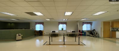 Interior view of the therapy center with equipment