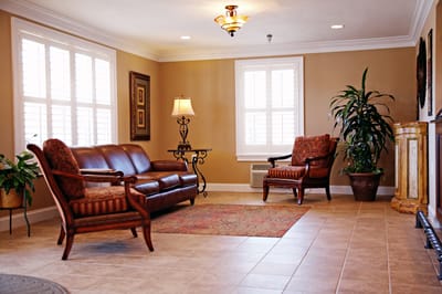 Comfortable lounge area with seating and decor