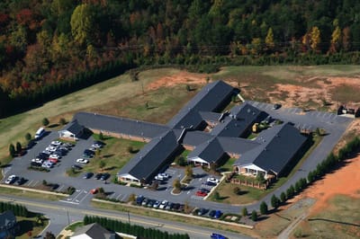Aerial view of the Conover Nursing & Rehab Center facility and grounds