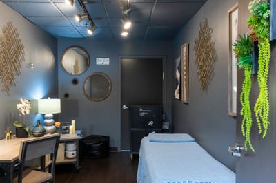 Interior view of a therapy room with decor
