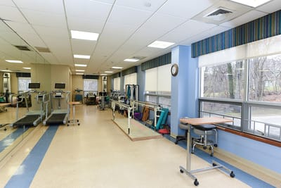 Interior view of a therapy room with equipment