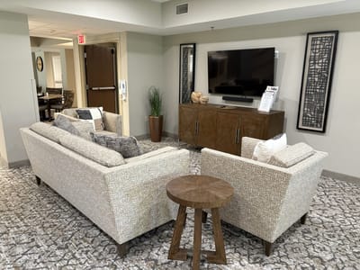 Common area with couches and a TV