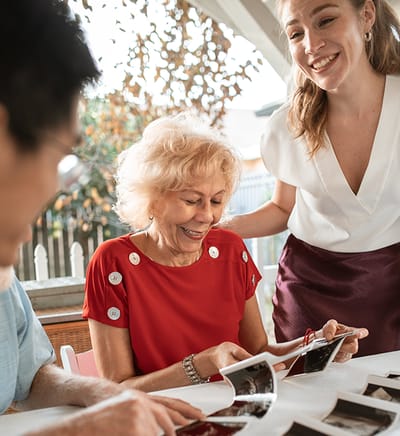 Residents engage in a group activity.