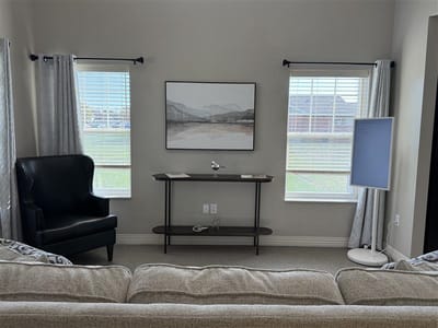 Cozy interior living space with decor